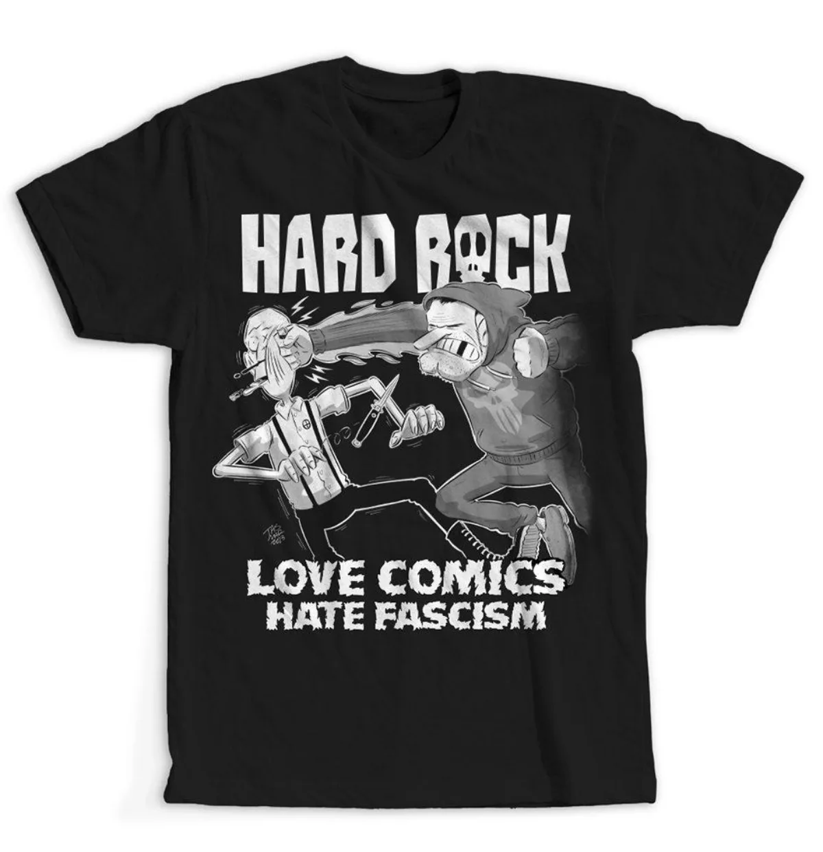 Hard Rock - Love Comics Hate Fascism t-shirt